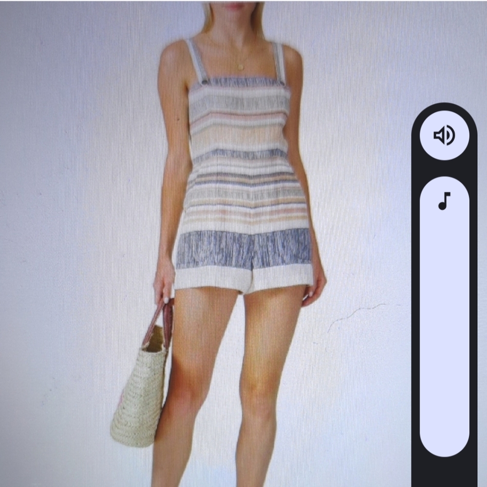 STATE & WILLOW ANNIE STRIPED SQUARE NECK SLEEVELESS ROMPER SIZE ZERO. ⛱️ 🌞🌅.
